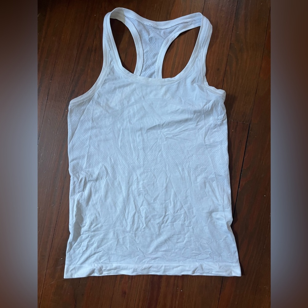 Lululemon Athletica White Fitted Sleeveless Tank Top